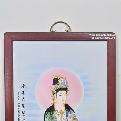 TRANH SỨ KHUNG GỖ – ĐẠI THẾ CHÍ BỒ TÁT